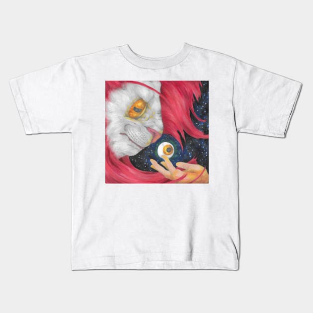 Red Spirit Eye Offering Kids T-Shirt by E